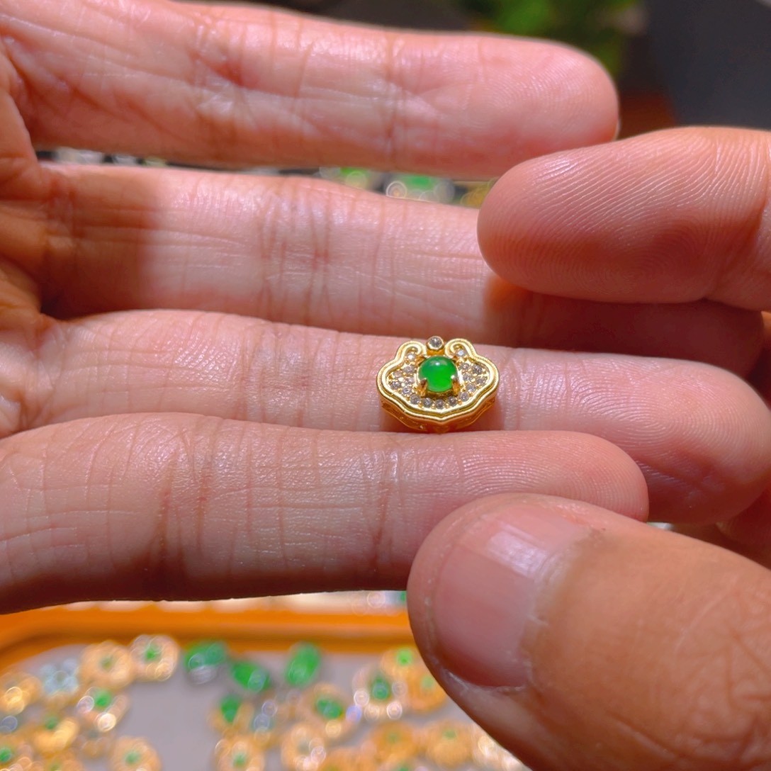 翡翠银S925镶嵌吊坠(不含链)