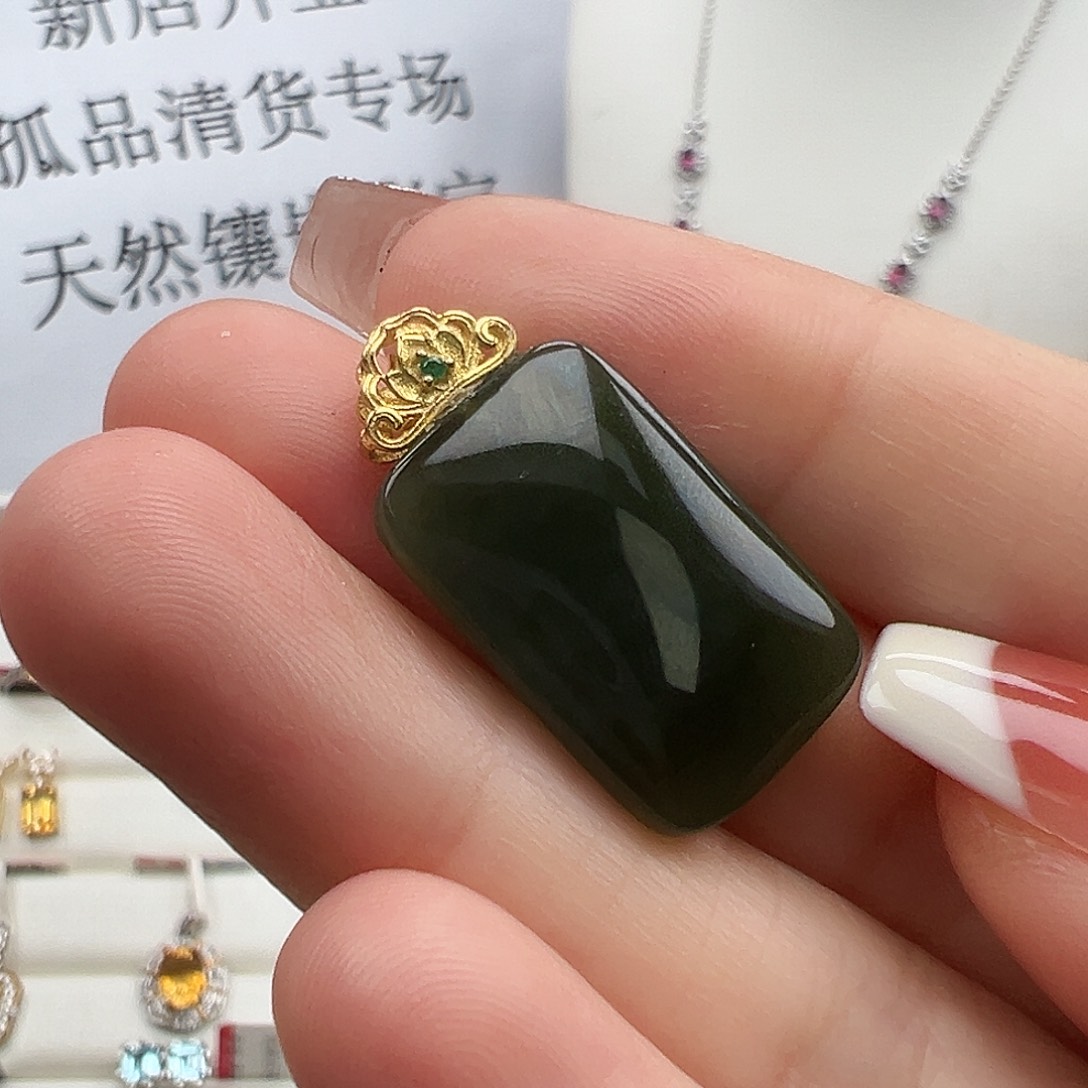 和田玉银S925镶嵌颈饰