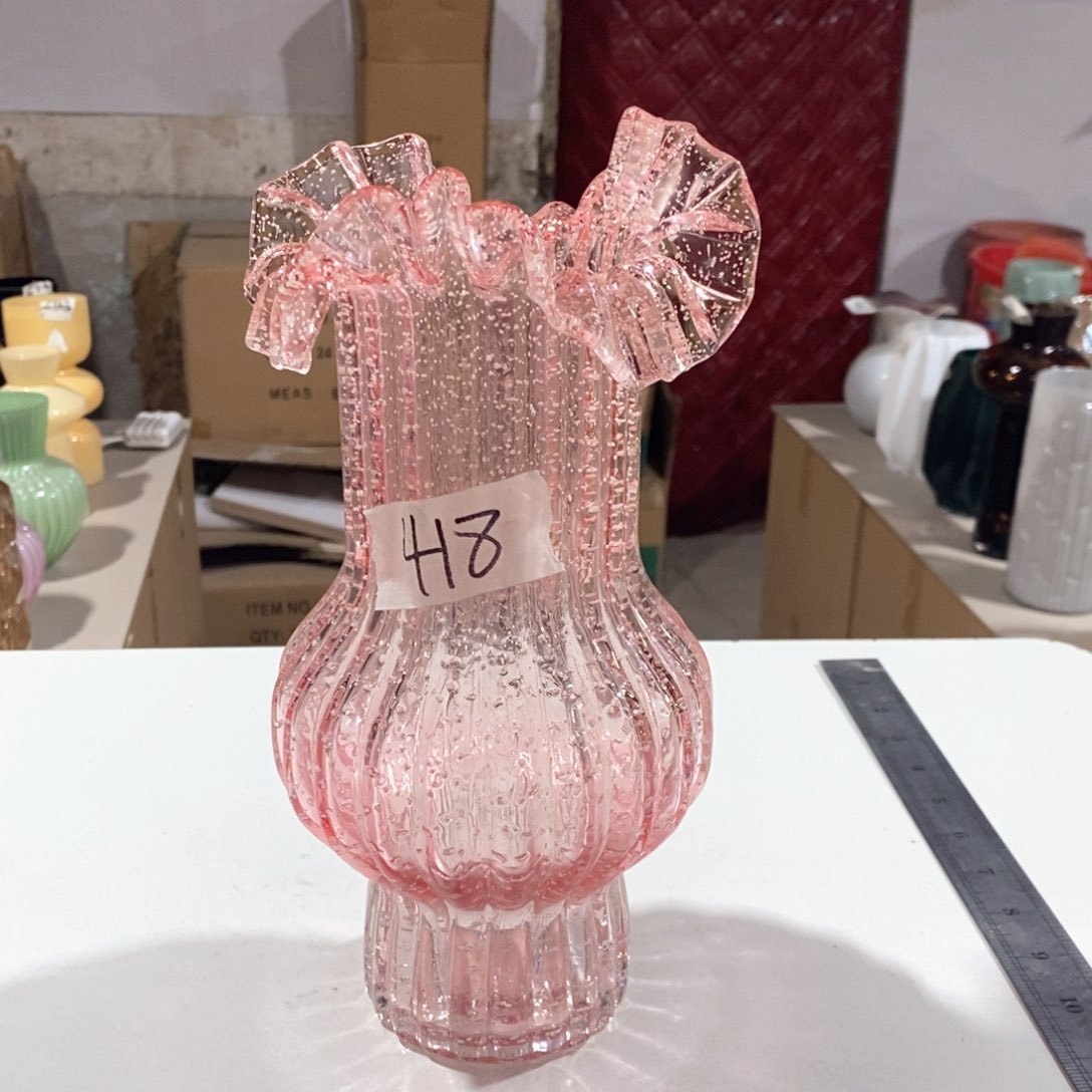 玻璃418夜光款高27口7玻璃花瓶嘎嘎好看