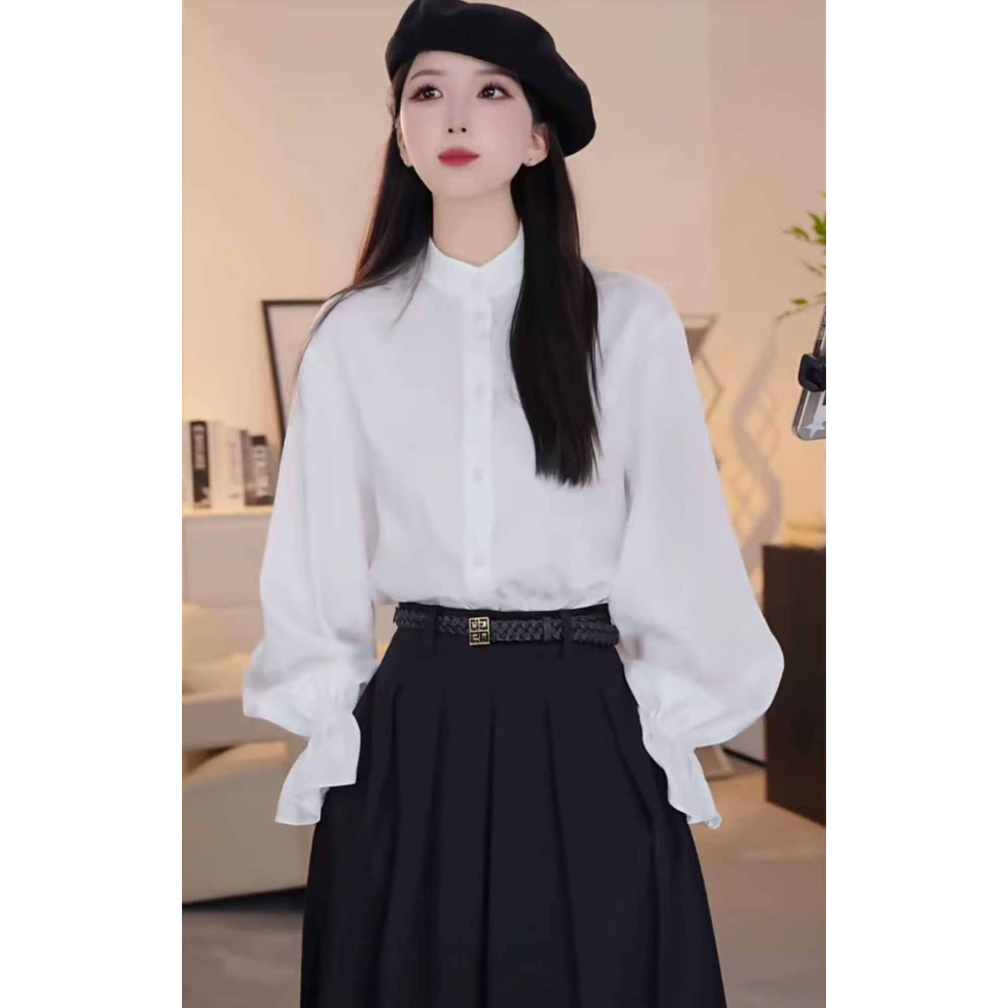 【商场同款】新中式长袖法式优雅时尚减龄提花立龄长袖衬衫女130009