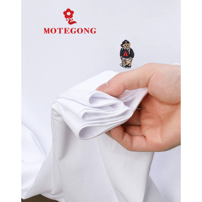 梦娇小熊男士短袖T恤夏季休闲圆领刺绣新款宽松上衣打底半袖