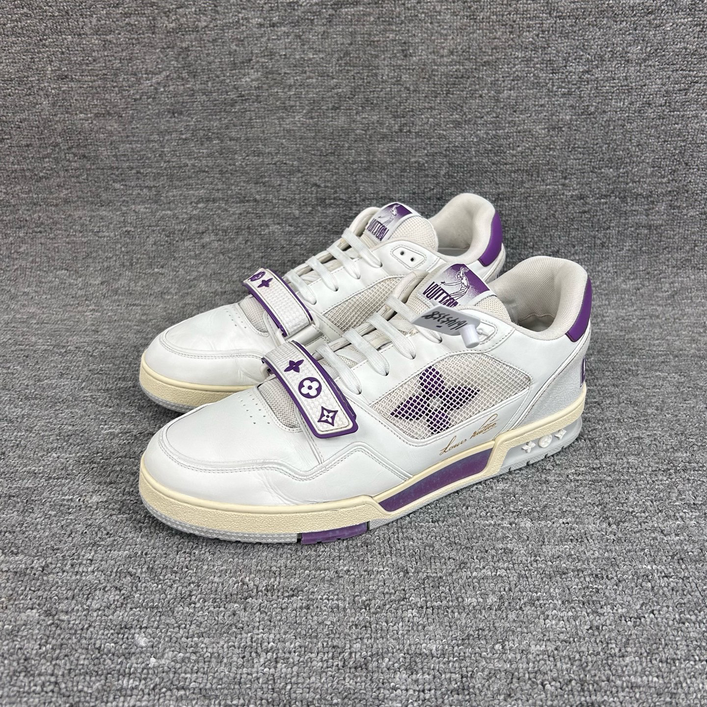 95新 LouisVuitton/路易威登 45.5trainer紫色魔术贴休闲鞋成色新