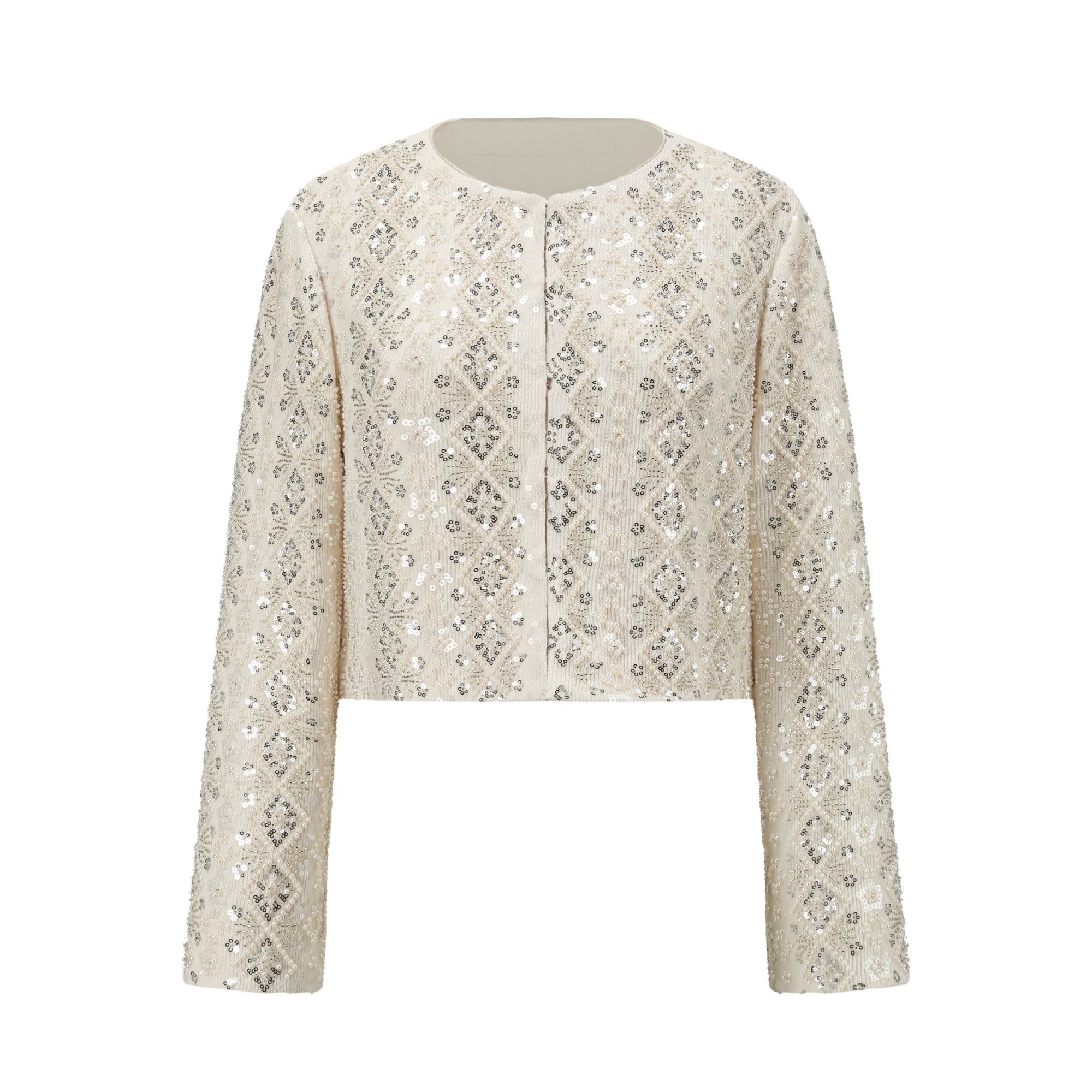 Snowflake Elegant Jacket 雪舞钉珠优雅白色外套