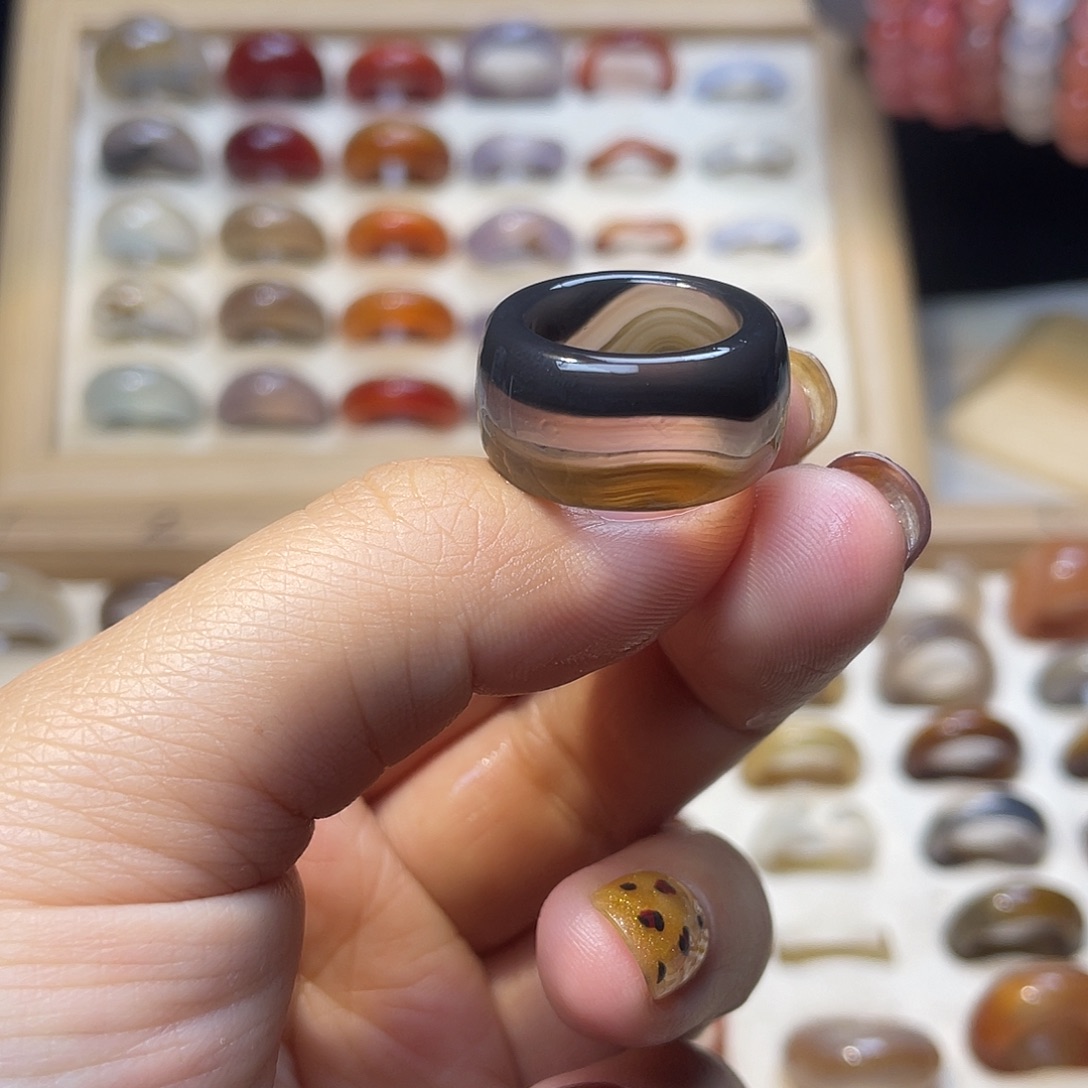 玛瑙/玉髓合金戒指A07港12不退换