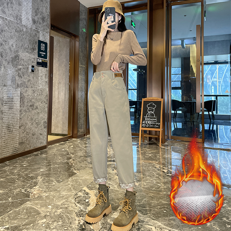 ZENGZHI/增致牛仔WDS9175秋季女装爆款提花百搭显瘦休闲风萝卜裤