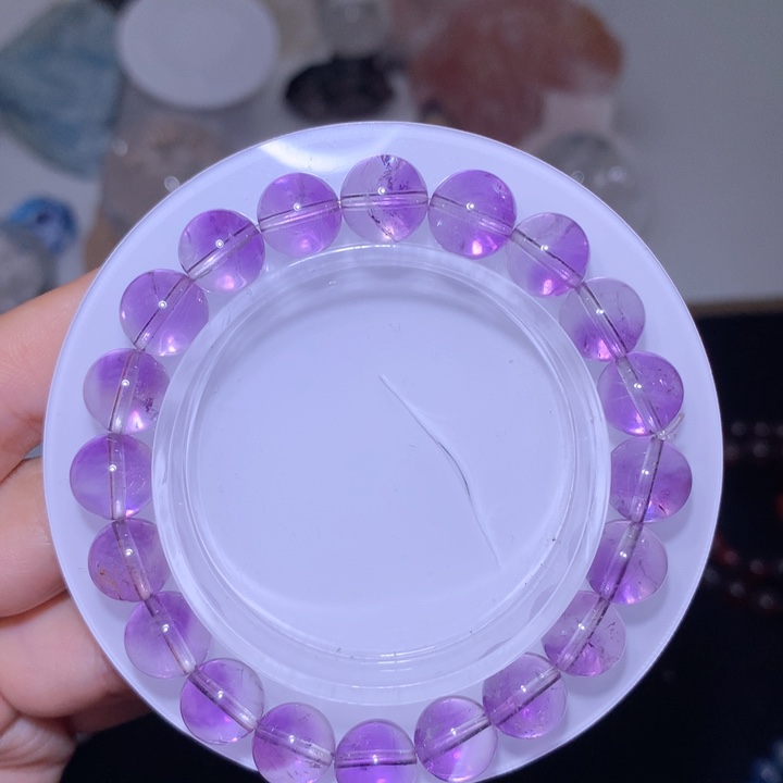 水晶手链未镶嵌天然紫塔晶