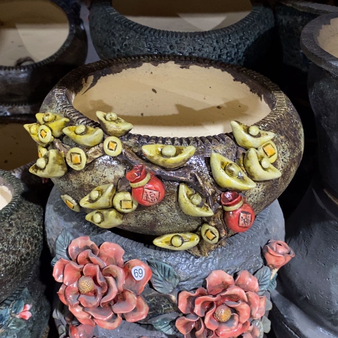 红陶青藤花器多肉花盆