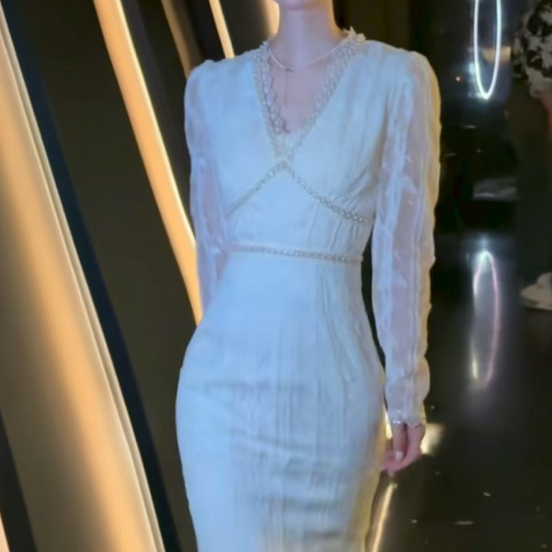 【猫本家】若林珍珠边蕾丝连衣裙