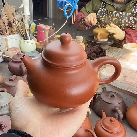 紫砂茶壶宜兴紫砂小煤窑朱泥160c c