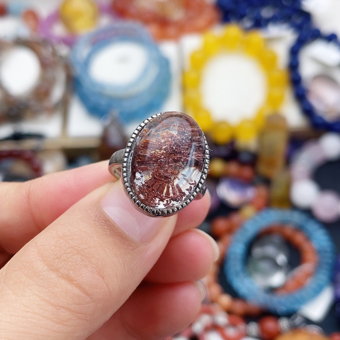 银S925镶嵌烟晶戒指