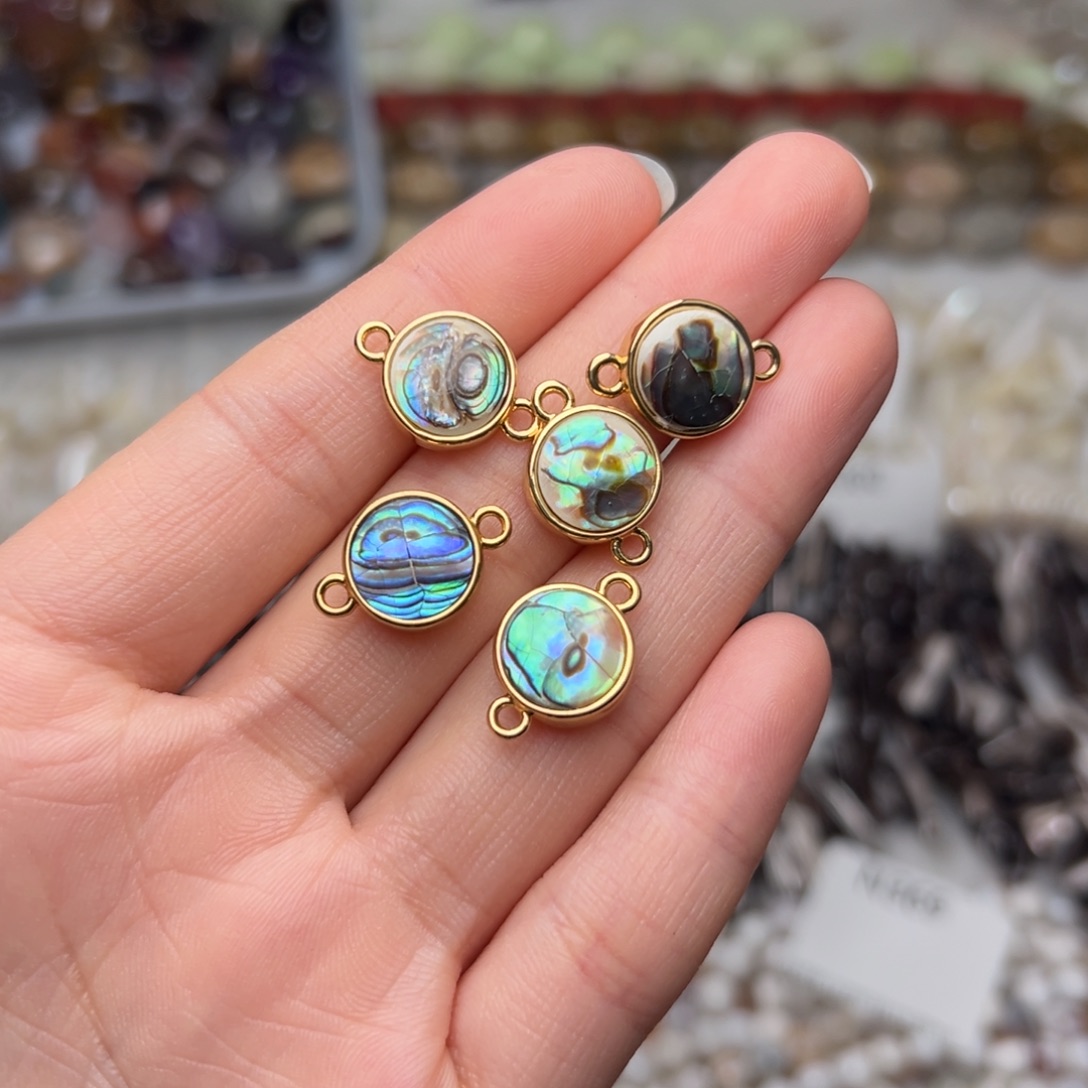 玛瑙/玉髓合金珠宝半成品N425。鱼骨双耳吊坠三个