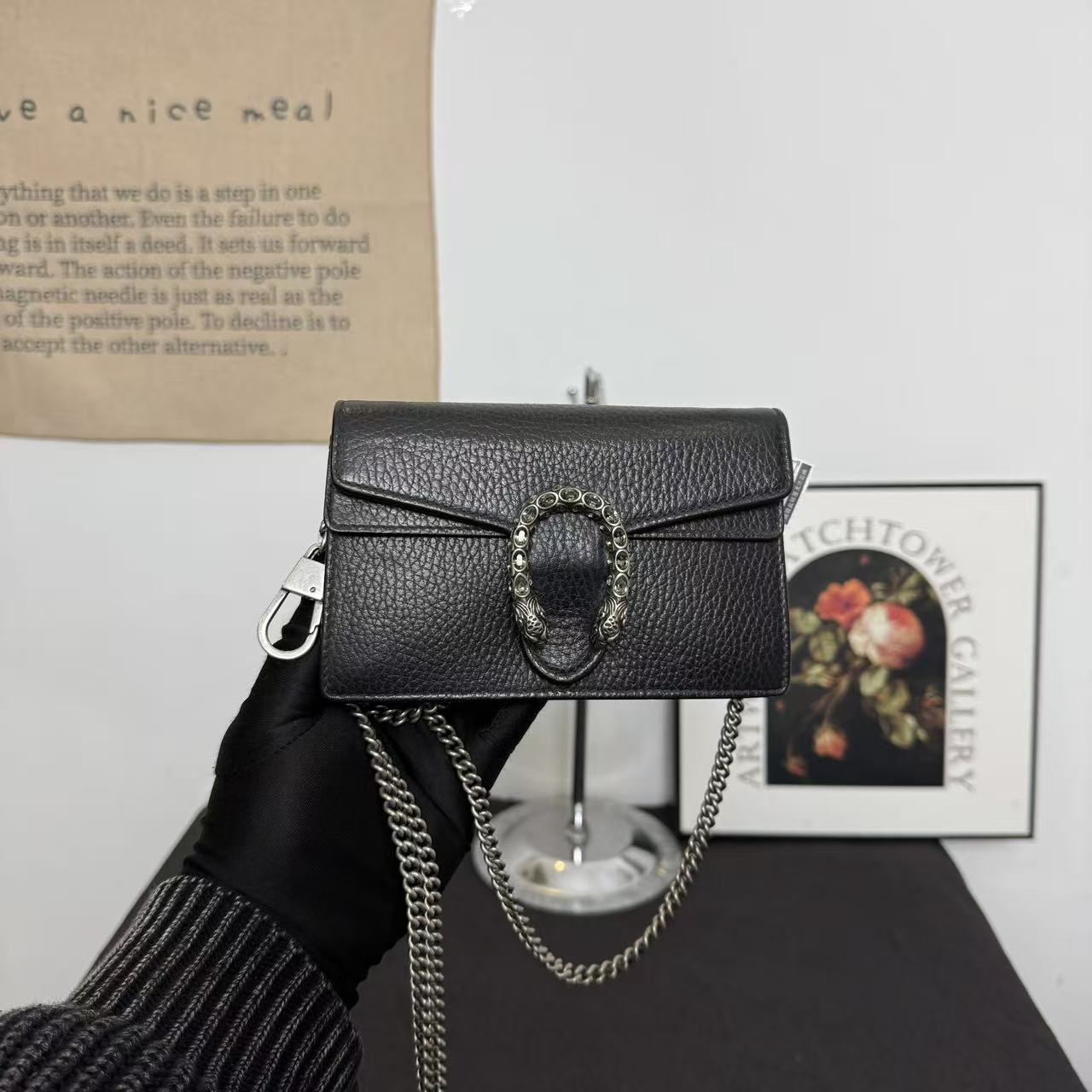 95新 GUCCI/古驰 古登中古/古驰酒神超mini/斜挎包/单肩包/链条包