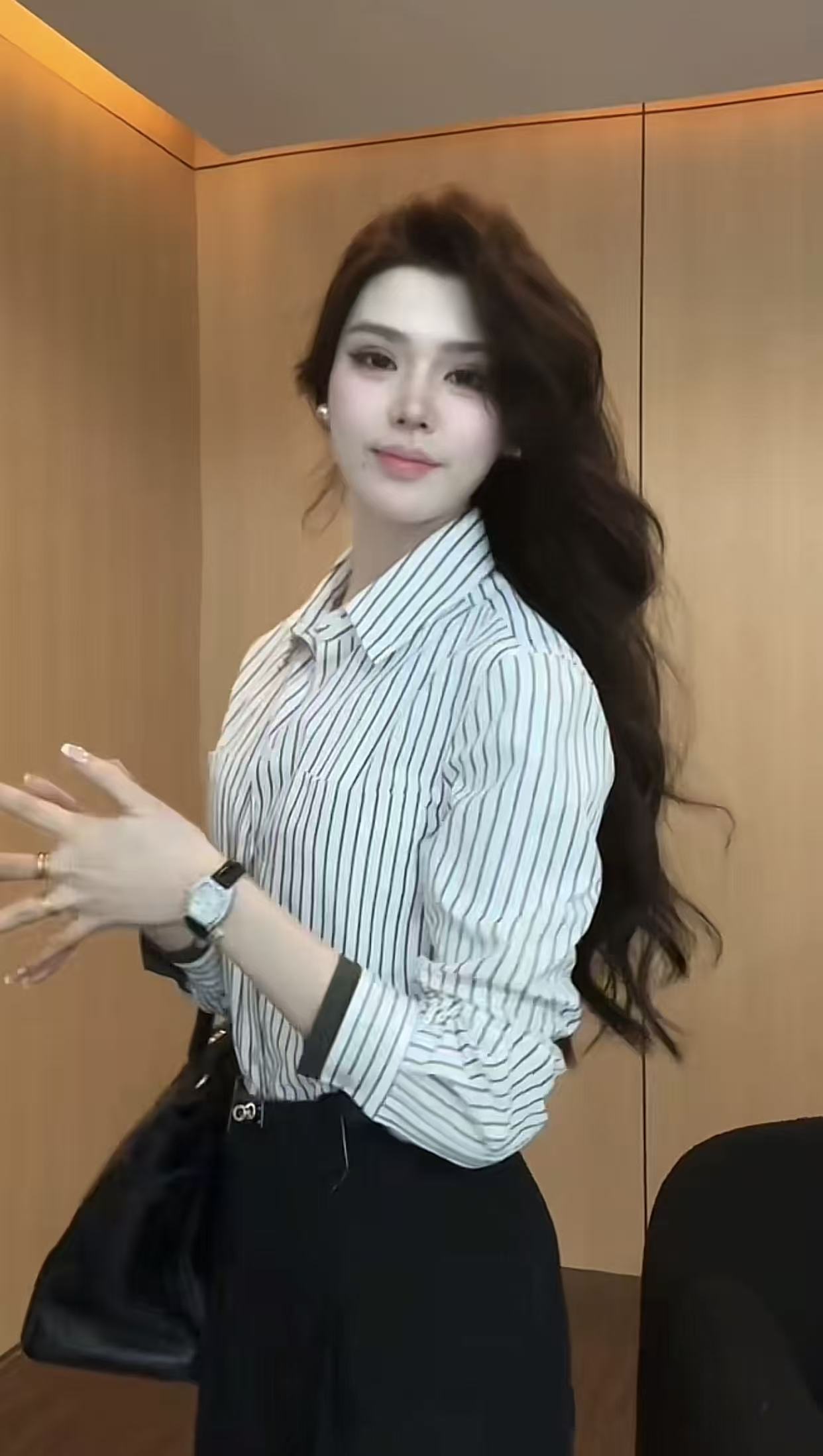 少量现货【云雾心弦】高级感时尚气质显瘦长袖条纹衬衫ZKK000019款