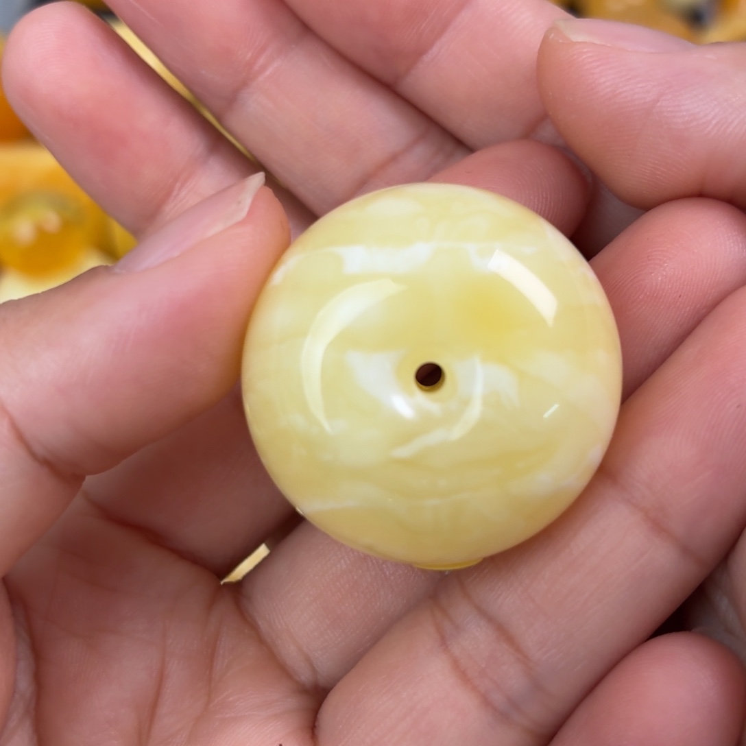 蜜蜡未镶嵌吊坠(不含链)微瑕白花扣