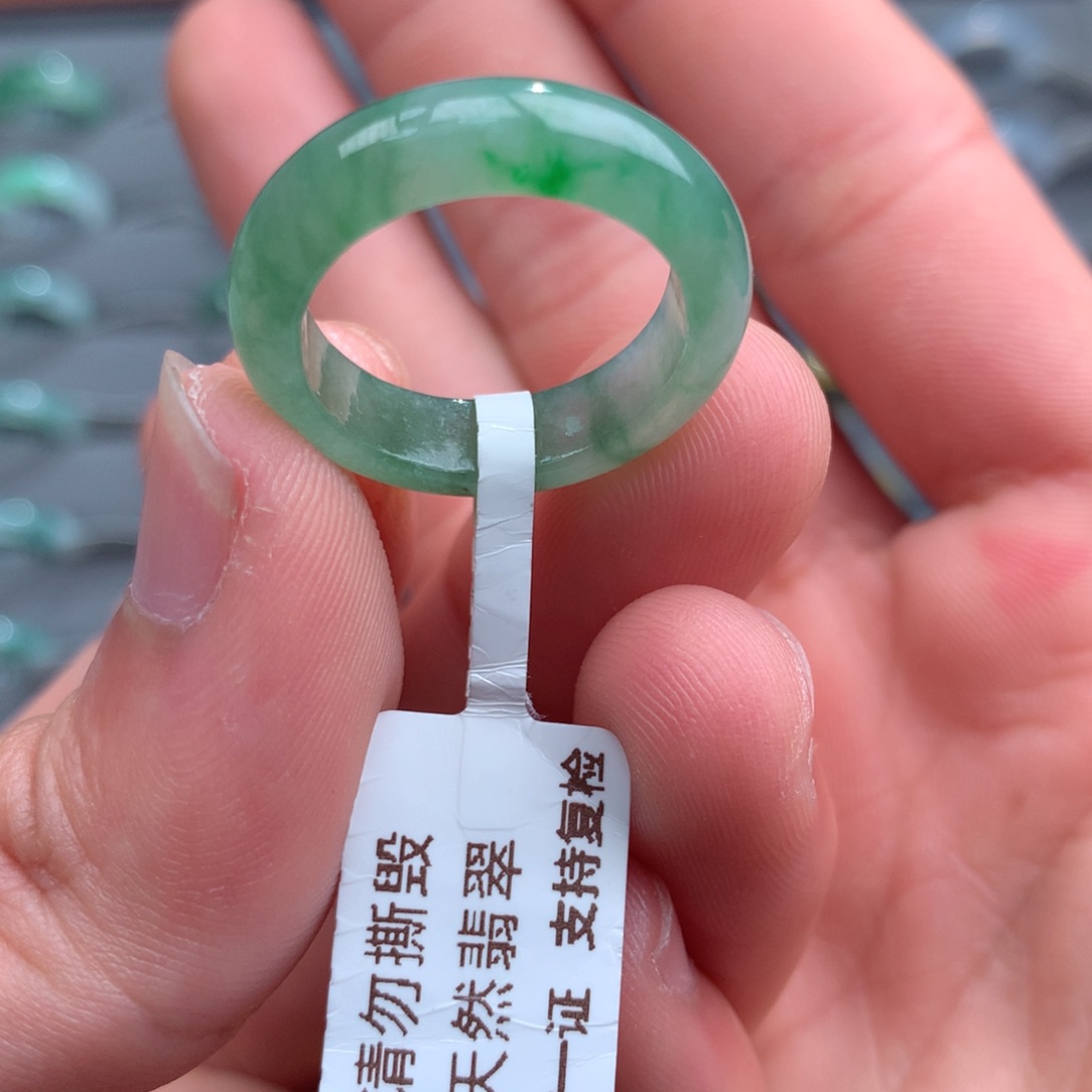 翡翠戒指未镶嵌天然17、18号