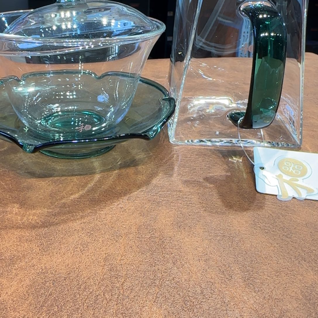 禾器荷叶盖碗墨绿色➕翰然墨绿色