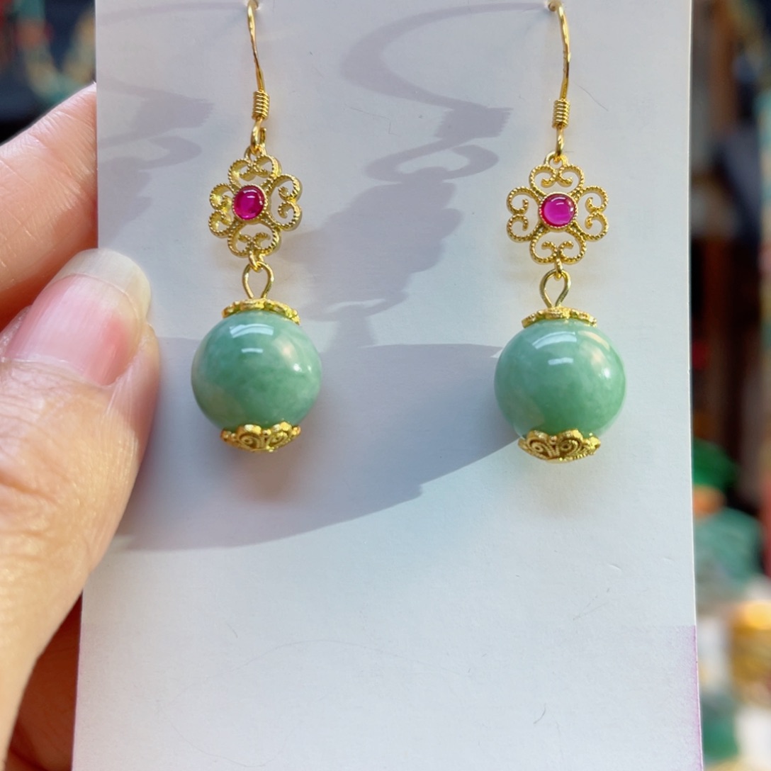 翡翠耳饰未镶嵌48小时鉴赏期