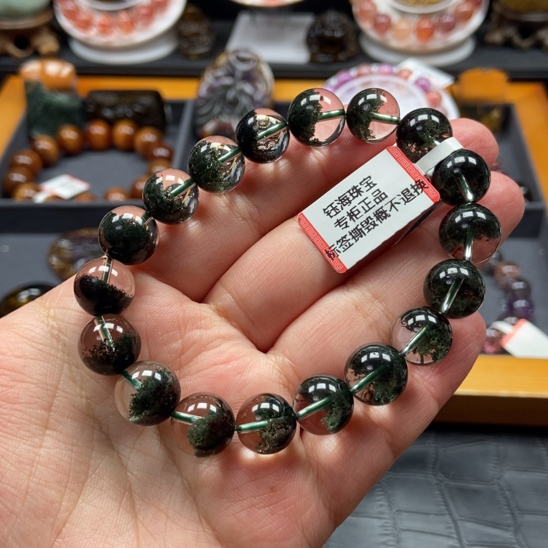 水晶绿幽灵手链11毫米未镶嵌贝****y