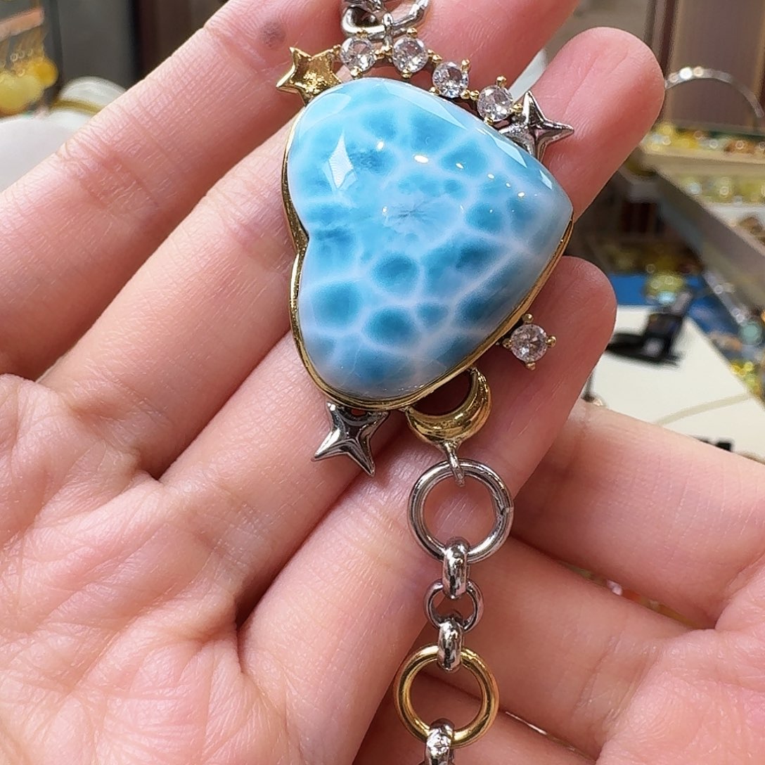 针钠钙石（海纹石）未镶嵌颈饰手链