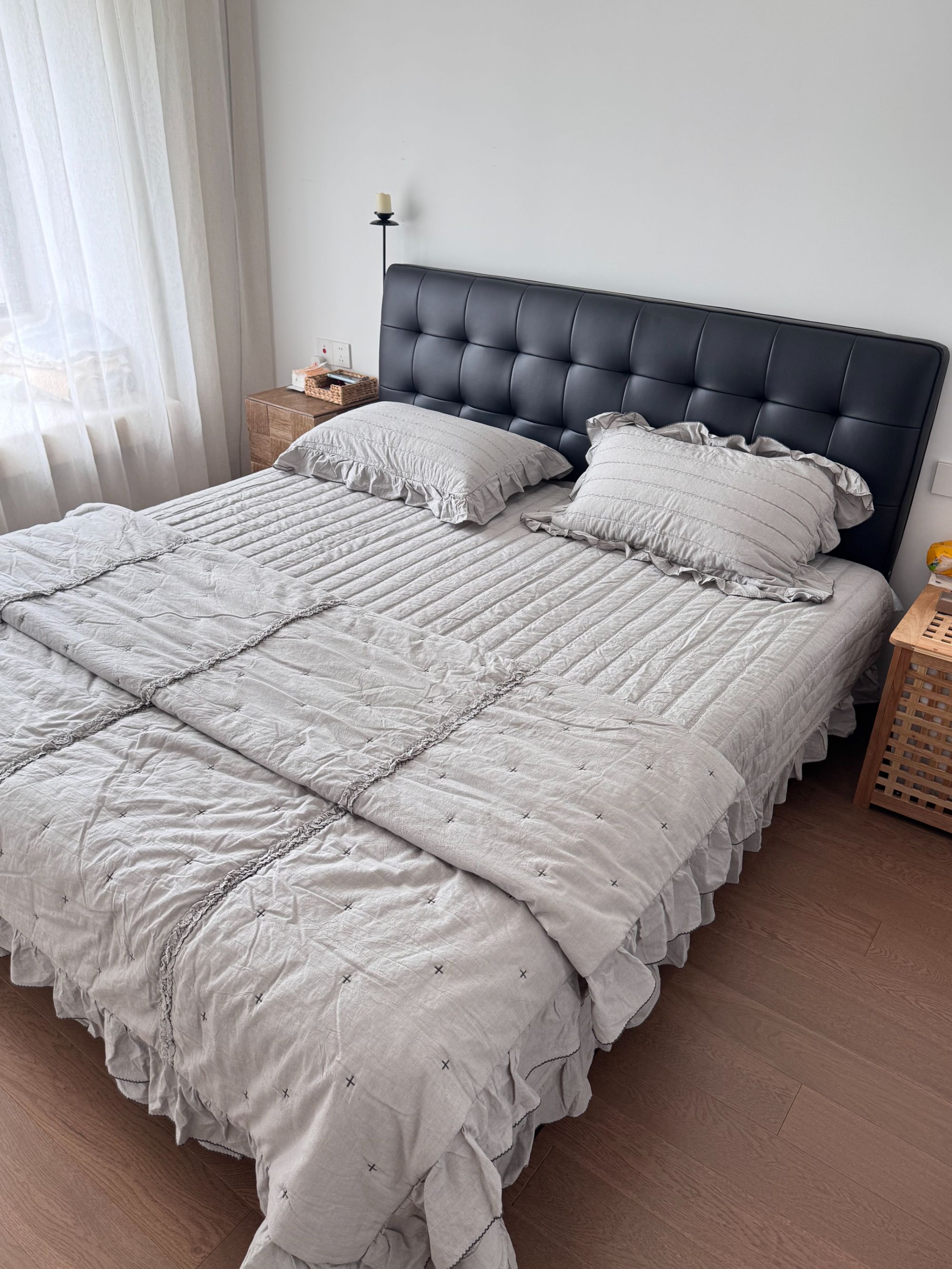 米兰世家棉麻床盖款四件套床盖尺寸(230cm×250cm)