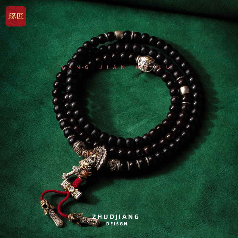 925银木质手链 琢匠养剑葫芦三通手串小众文玩配饰串珠手饰银手链