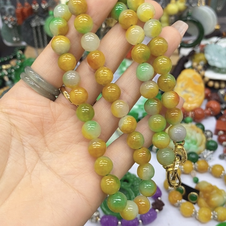 翡翠未镶嵌耳饰平**航项链20