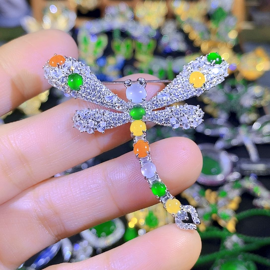 吊坠(不含链)银S925镶嵌翡翠