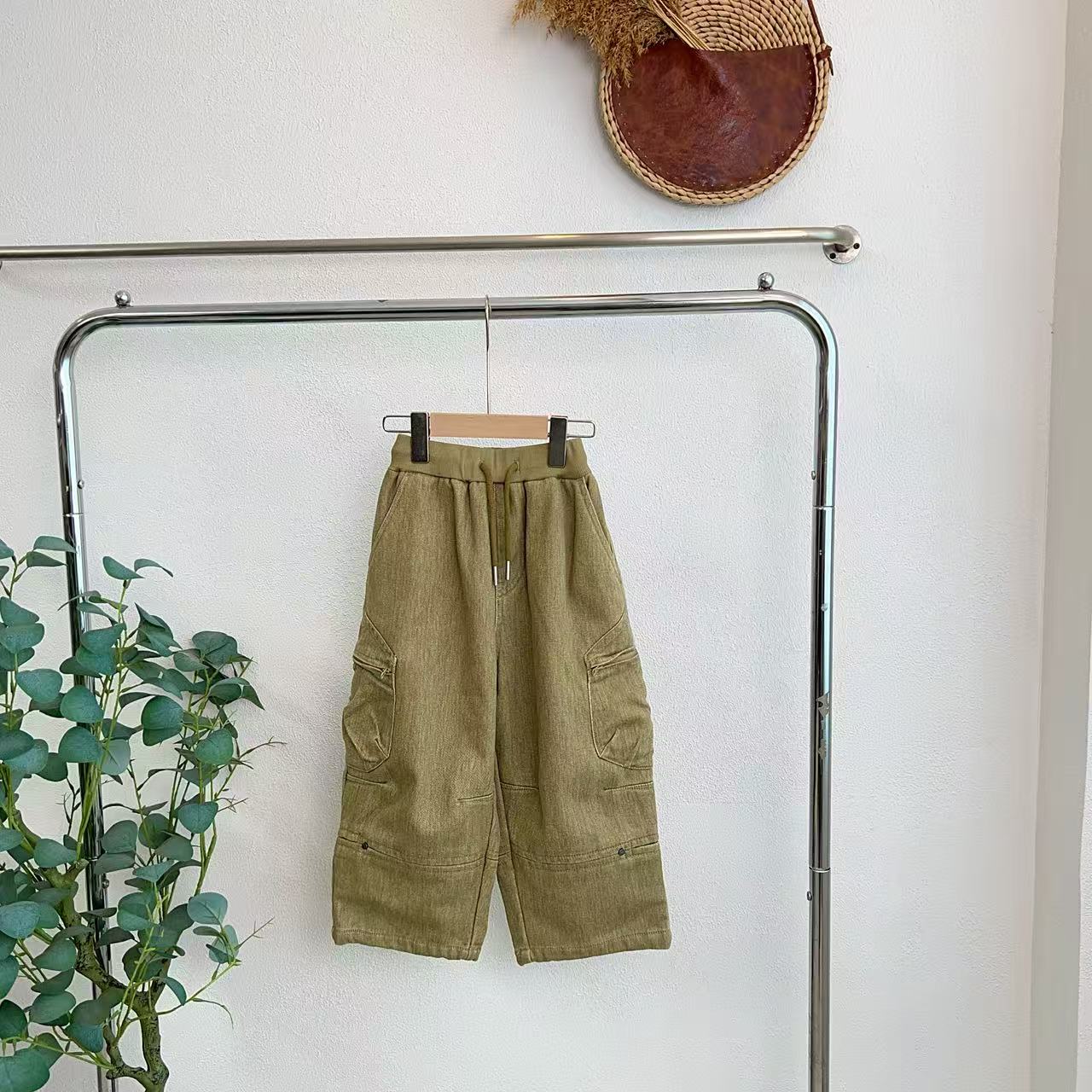 1428帕枯黄绿休闲长裤