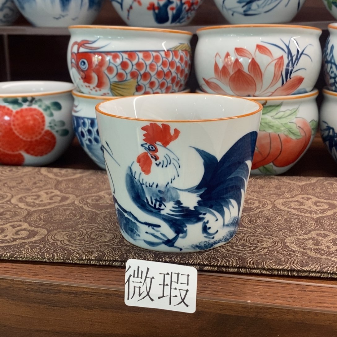 釉下彩老陶泥手工绘制