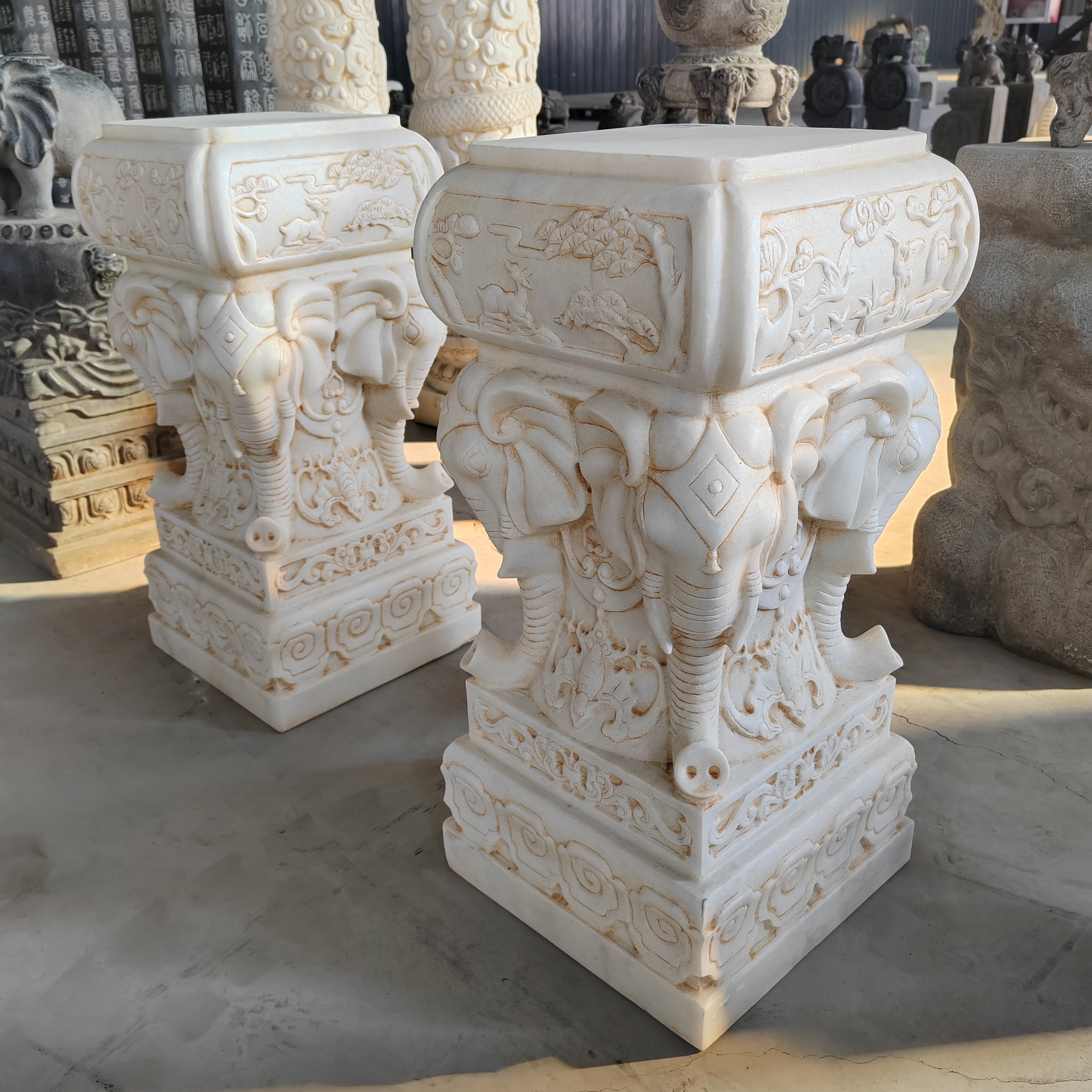 石雕，品相如图，一对