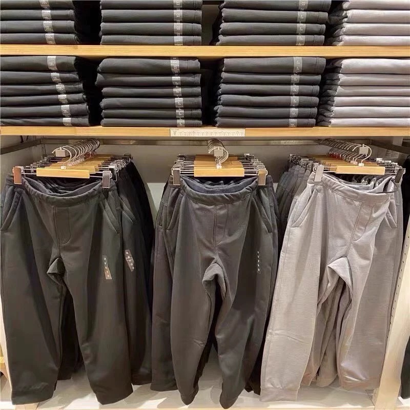 试衣间加绒加厚秋冬男士大码宽松休闲运动束脚长裤卫裤