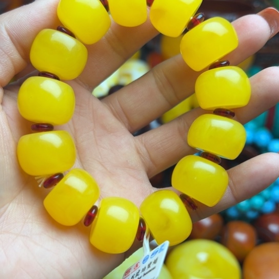 琥珀手串未镶嵌蜜蜡