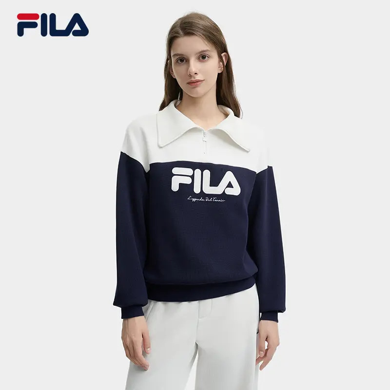 Fila/斐乐女秋冬新款【时尚减龄翻领】休闲运动长袖卫衣F51W549299A