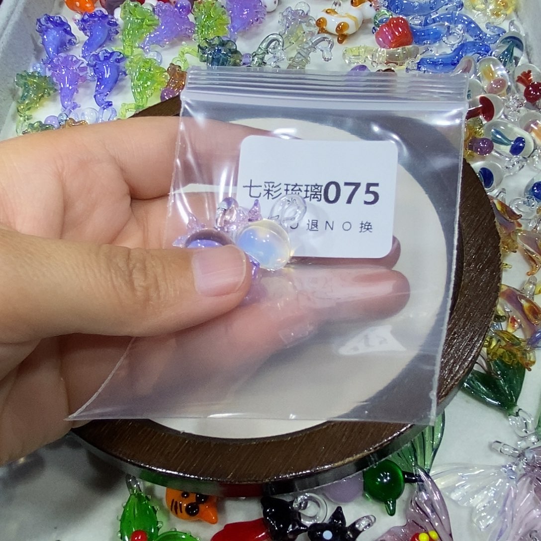 迷***棒玻璃吊坠（不含链）75蘑菇一对耳钩