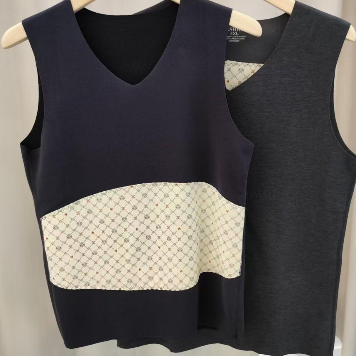 男士V领自发热背心505