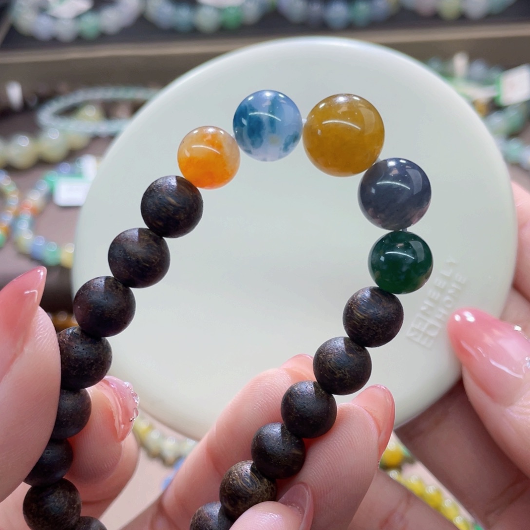 未镶嵌手链翡翠放漏特色珠卡8.8-11.7