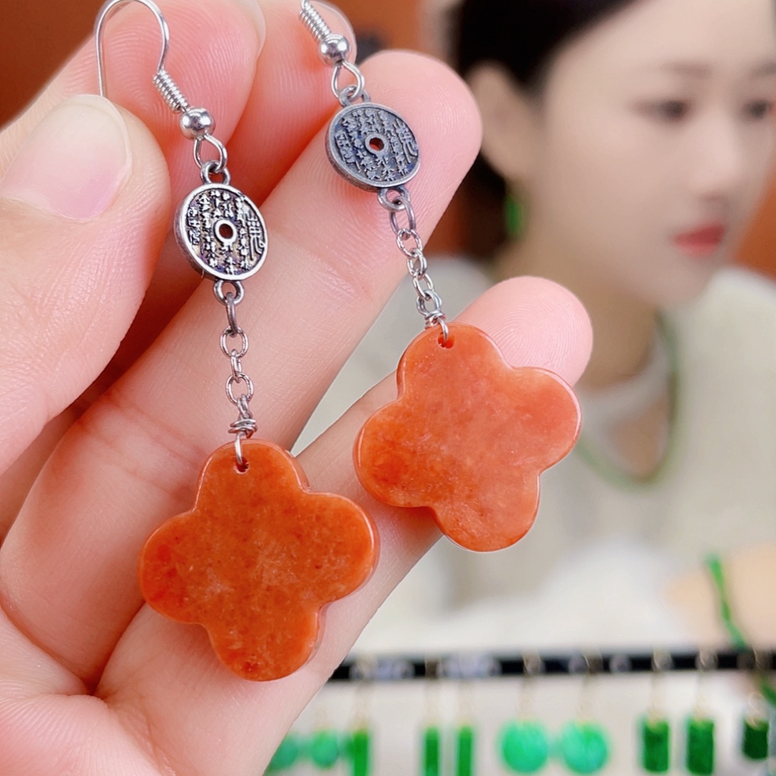 翡翠未镶嵌耳饰饰品