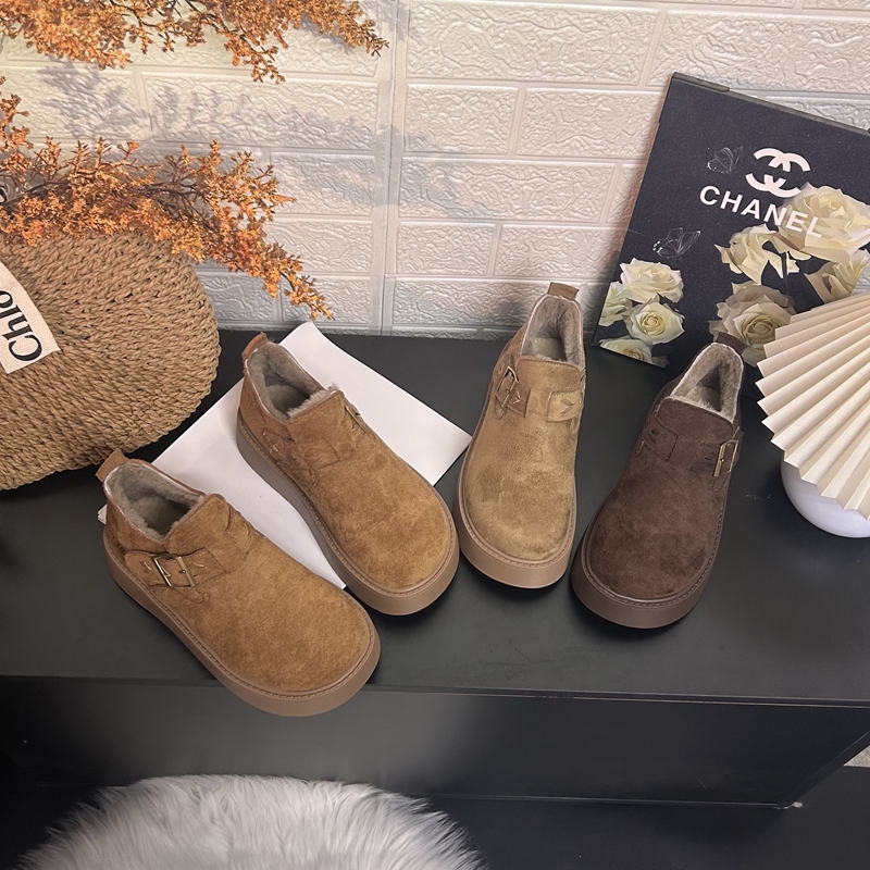 厚底增高一脚蹬两穿勃肯鞋女鞋子2025新款冬季休闲网红鞋博肯棉鞋