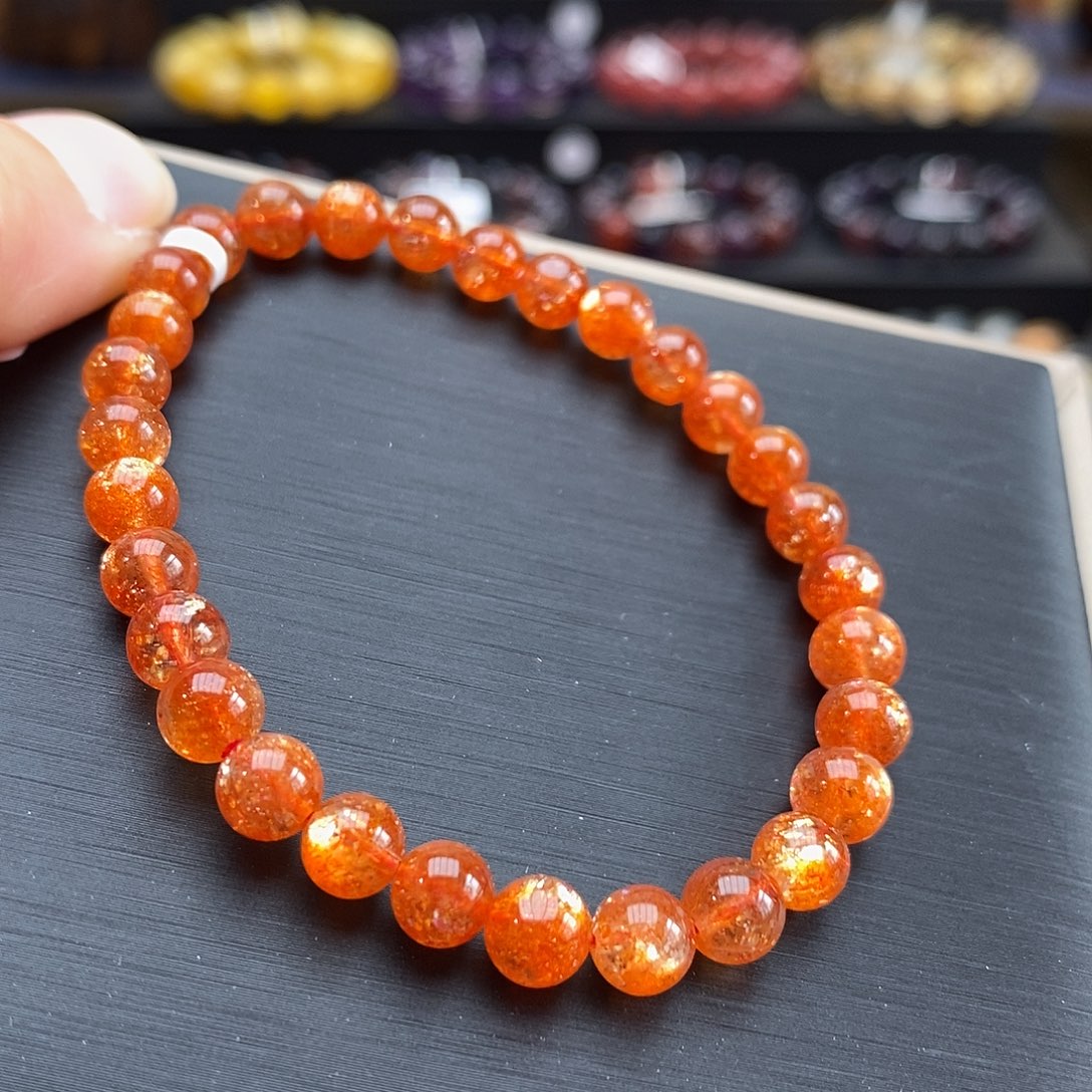 日光石手链未镶嵌圆****麻