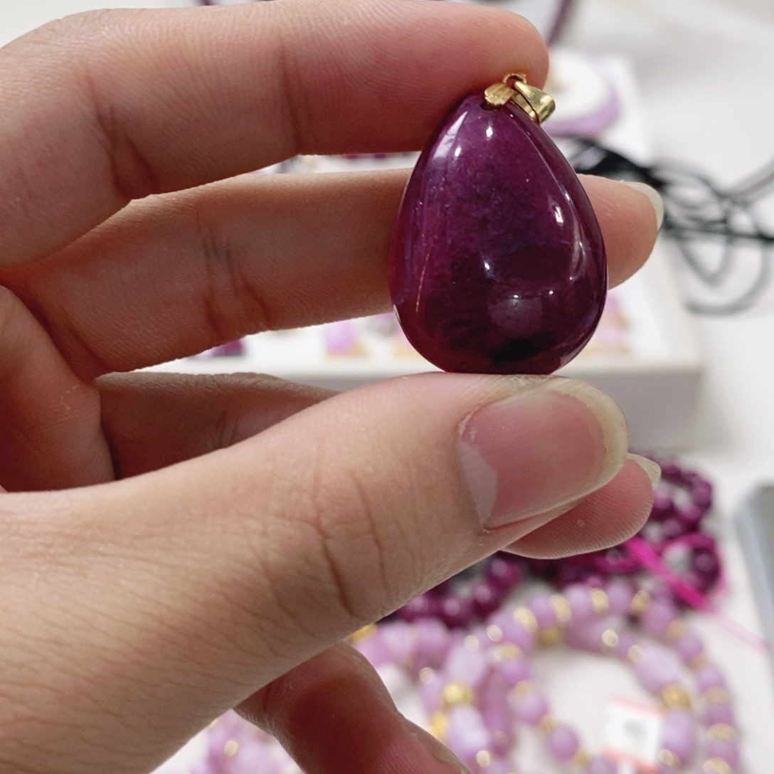 吊坠银S925镶嵌红宝石