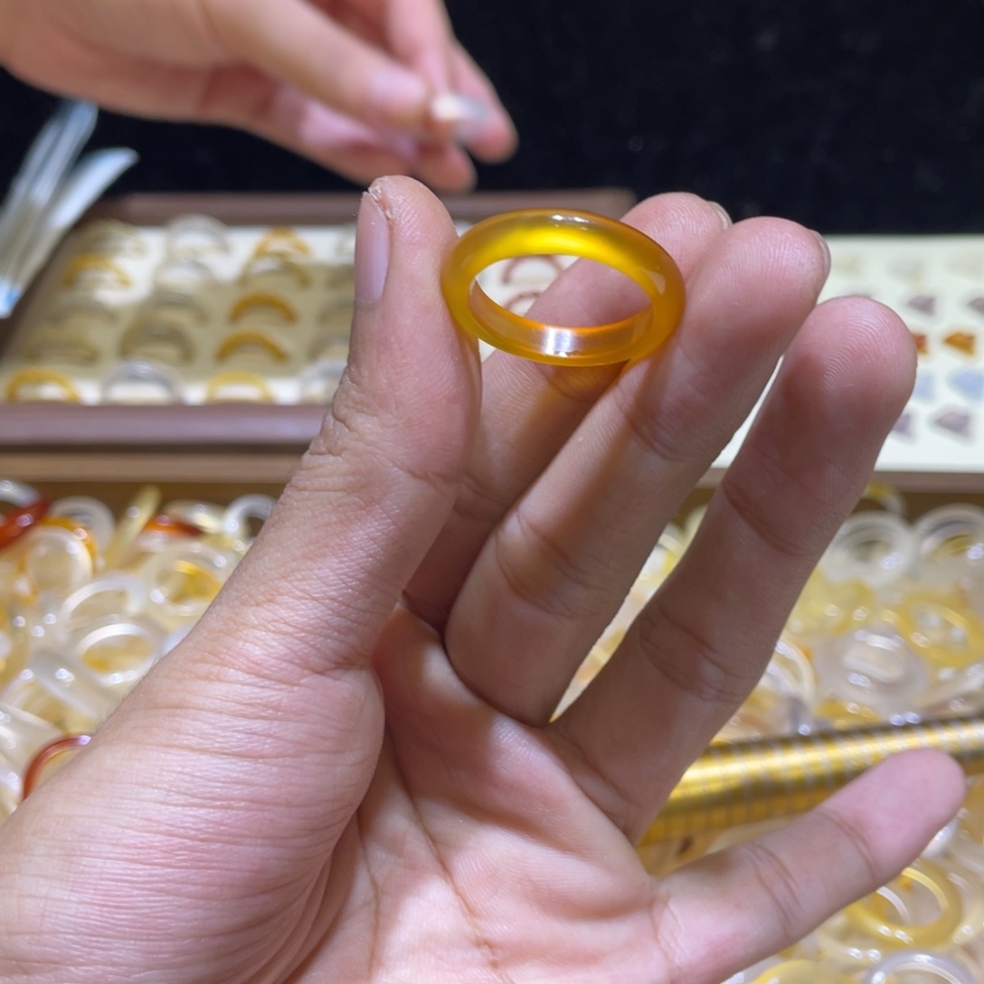 玛瑙/玉髓合金戒指15号港22