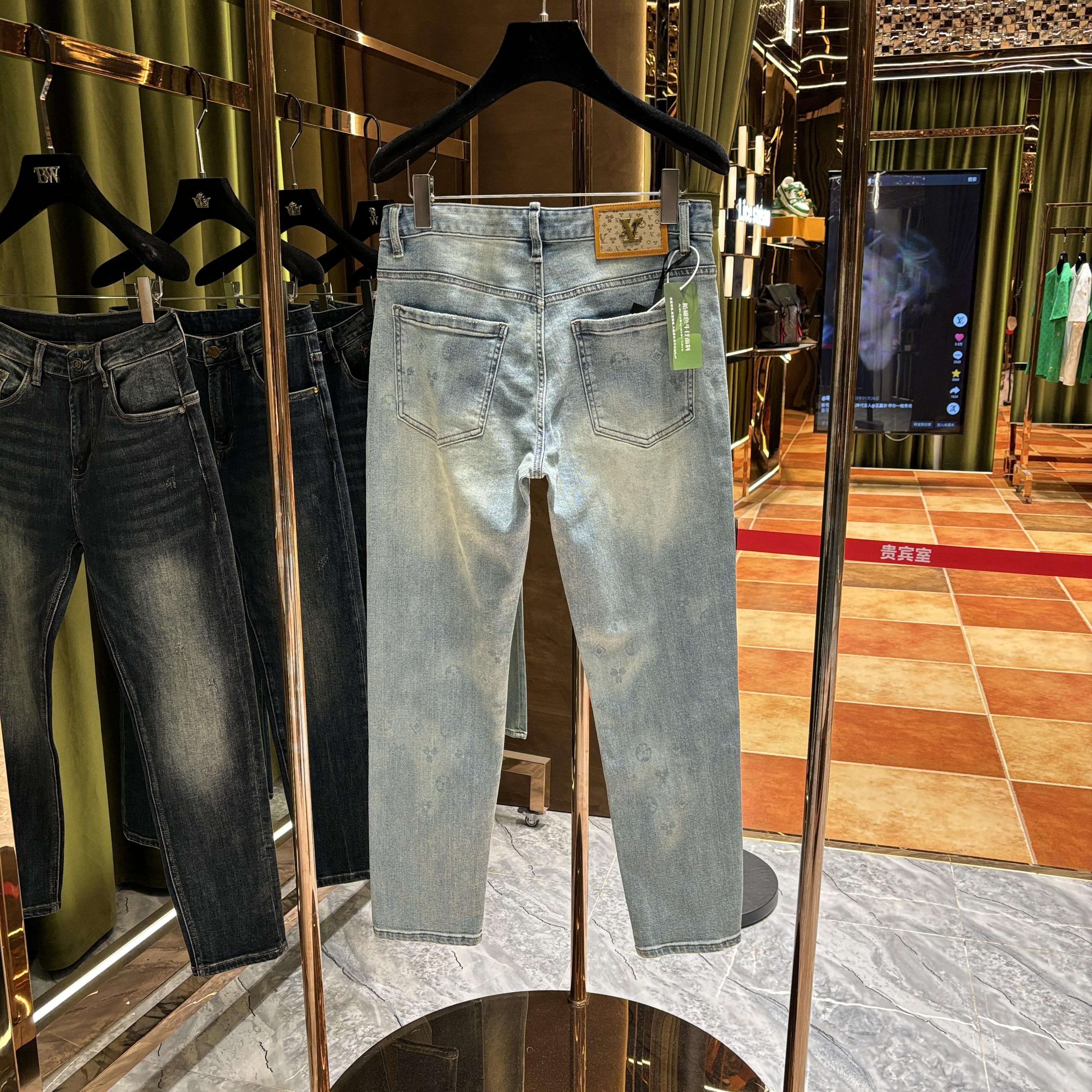 AW-MS+【新款牛仔裤】2025夏季新品 轻奢时尚百搭重工牛仔裤77726