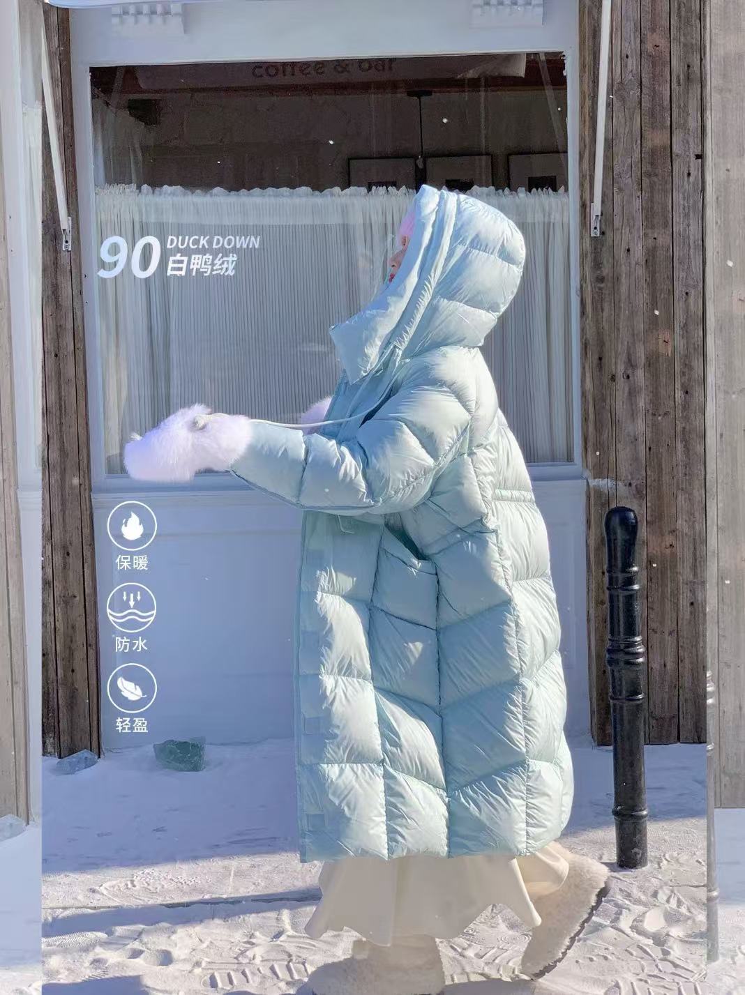 【BLB•板老板】新国标90绒 百搭泡芙梭织连帽休闲羽绒服加厚女装088