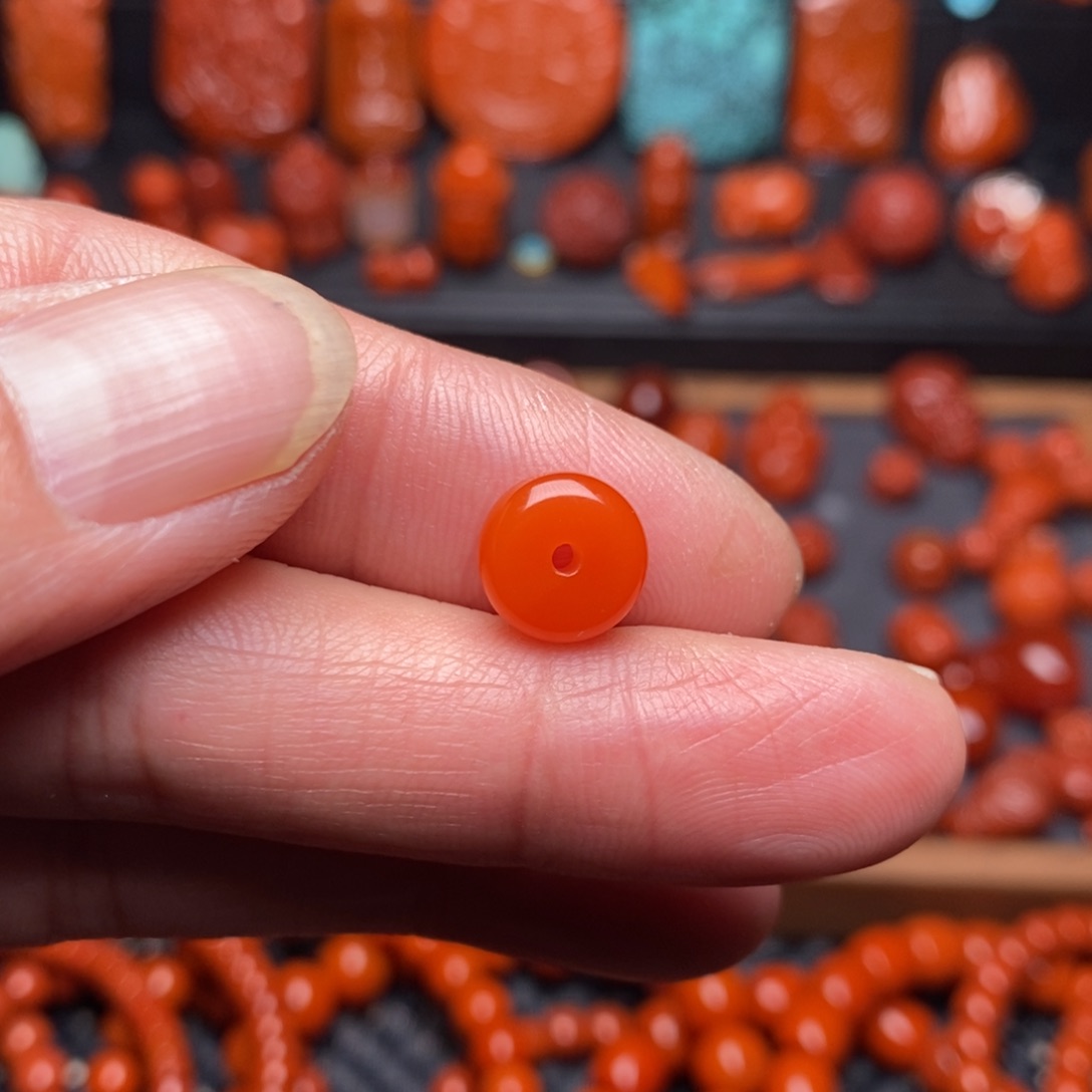 南红玛瑙纯色精工配饰未镶嵌A**.