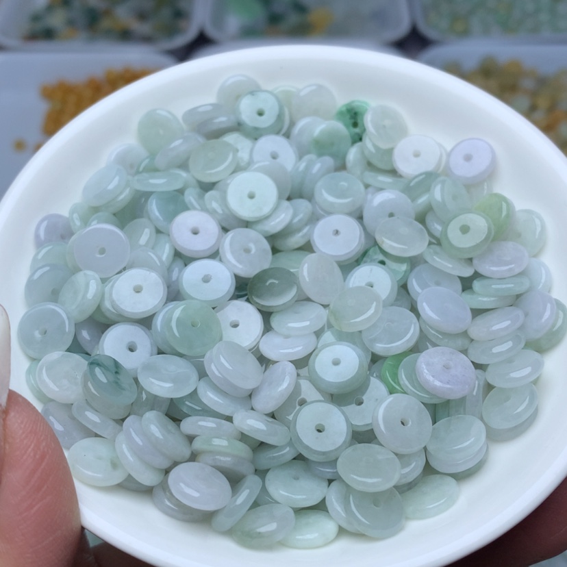 【闪购商品】翡翠手链未镶嵌卡9平安扣50个