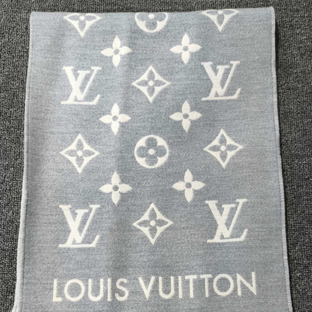99新 LouisVuitton/路易威登 老花满印羊毛围巾/180cm*34cm/54119