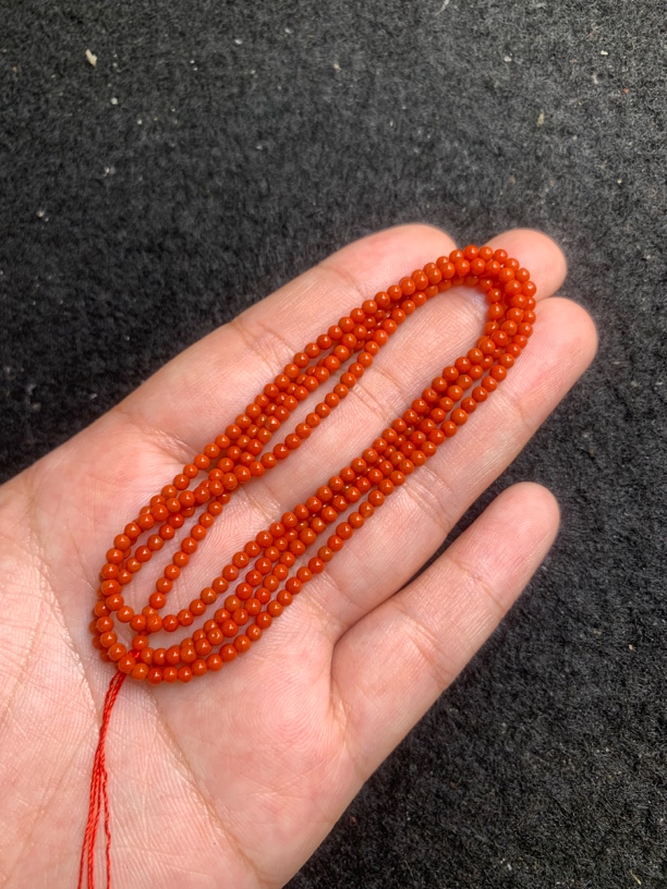 天然南红高品保山2.6毫米左右小米链 满色满肉