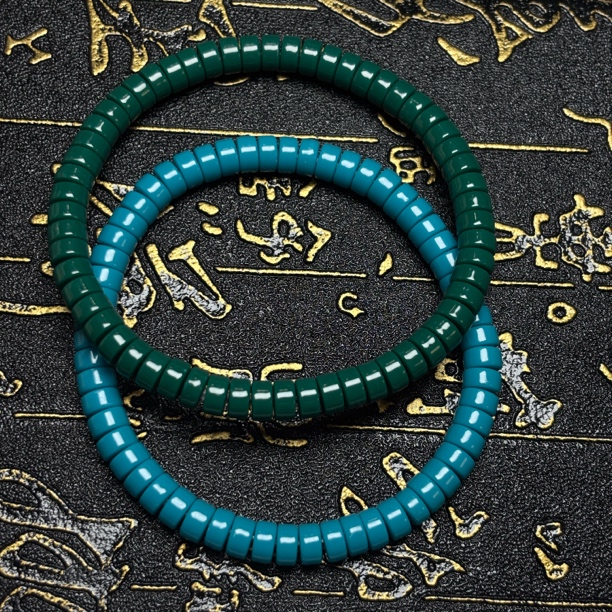 高瓷玉化地狱色隔片手串6*3mm素圈款百搭科技平替男女同款时尚