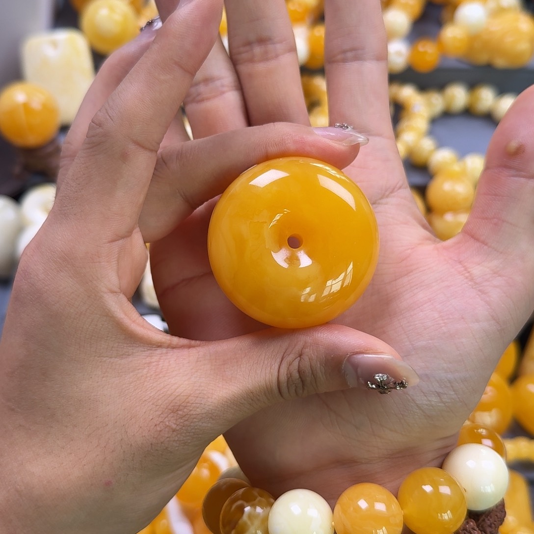 琥珀珠宝奇石未镶嵌平安扣