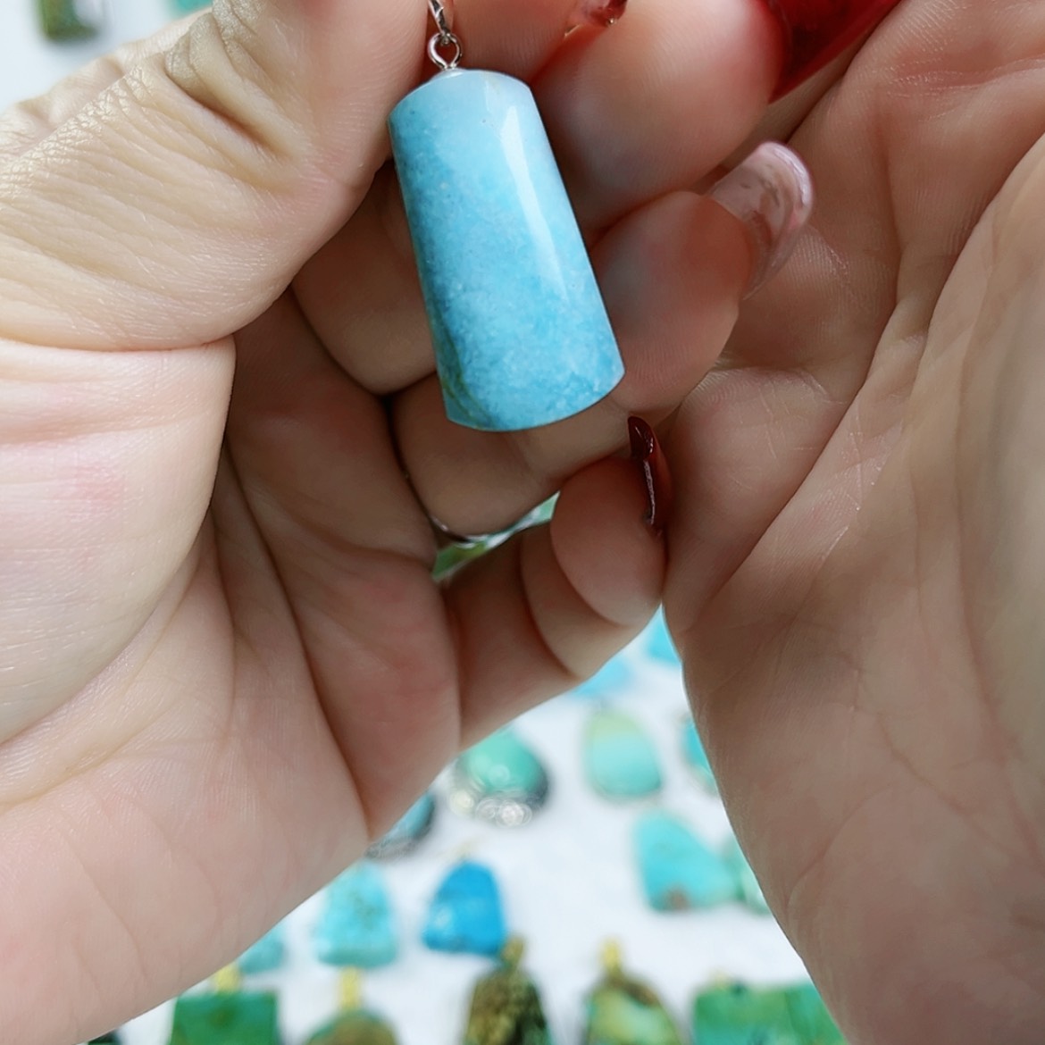 【闪购商品】绿松石珠宝奇石未镶嵌张**呀